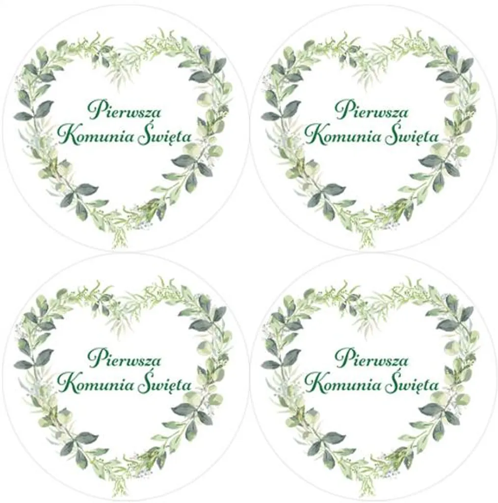 Adesivi per comunione CUORE 4 pezzi 75 mm 1 set