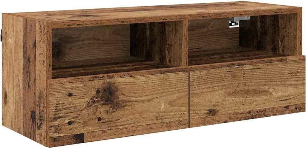 Mobile TV Sospeso SYFAX™ 80 cm - Legno Vecchio Alta Qualità