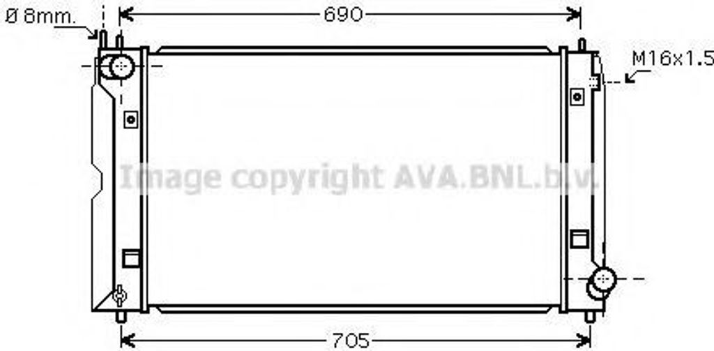 PRASCO TOA2386 Kühler Wasserkühler Motorkühler für TOYOTA AVENSIS Kombi (T25) COROLLA Verso (ZER, ZZE12, R1) COROLLA (ZZE12, NDE12, ZDE12) AVENSIS
