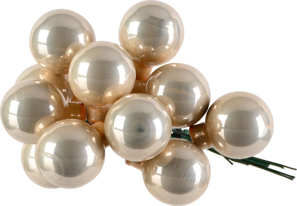 Weihnachtskugeln am Draht 2cm Glas 144 Stück - Perle glänzend