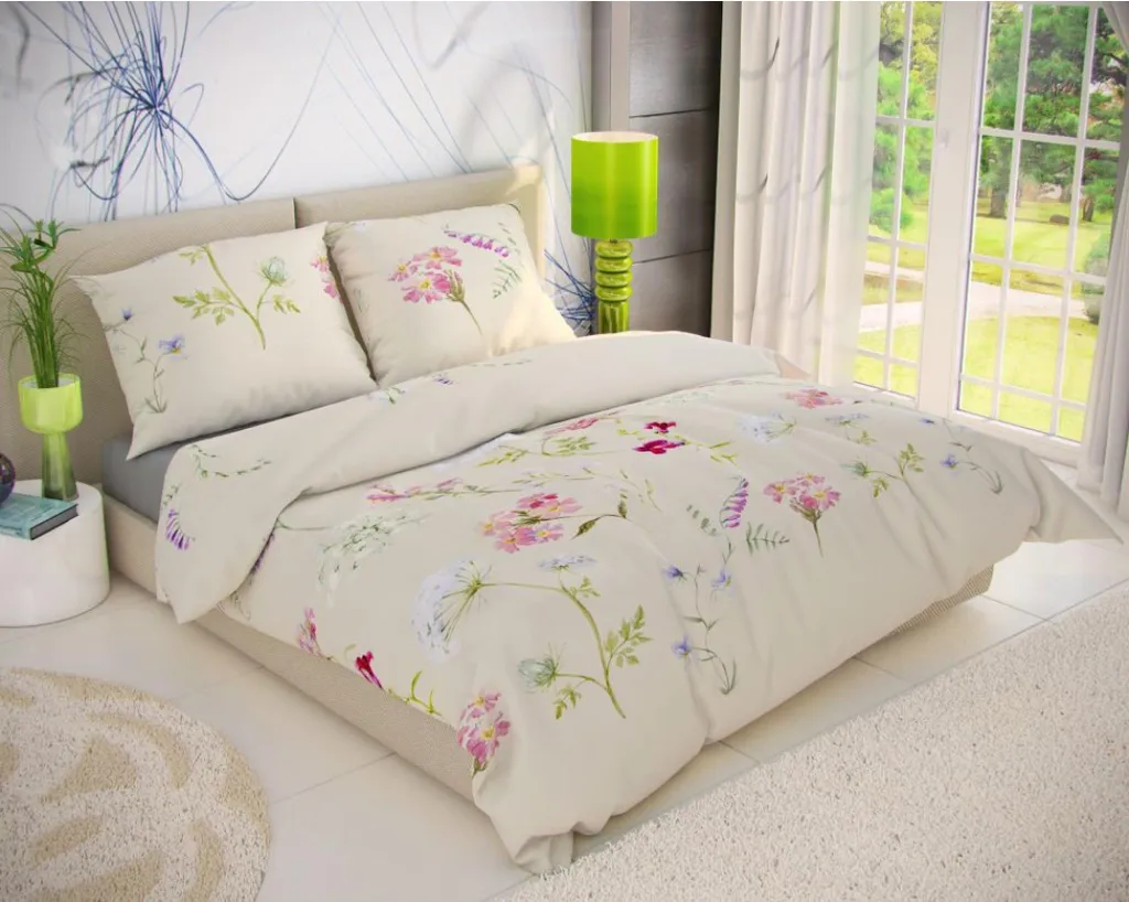 Biancheria Letto Cotone Francese BOTANICA 220x200 - Sonno Rigenerante
