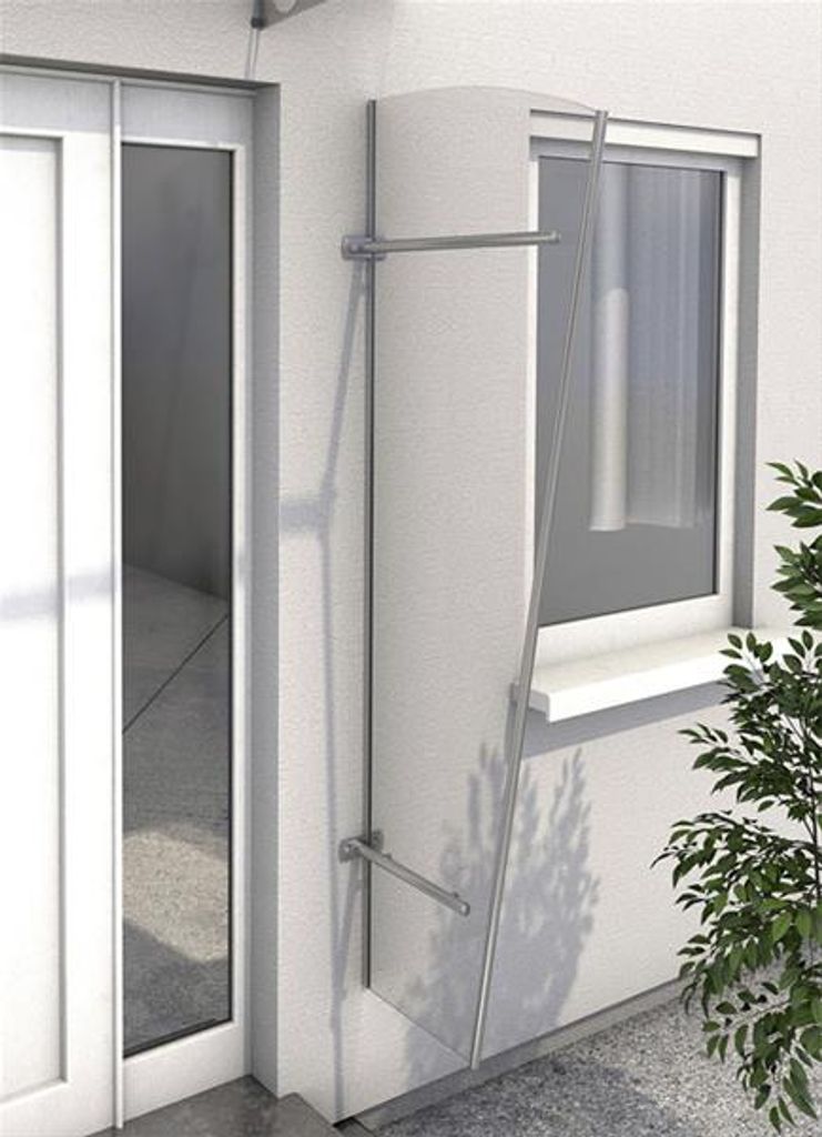 Seitenblende PT/XL Acryl Gutta zu Vordach satiniert weiß E 55x85x167cm