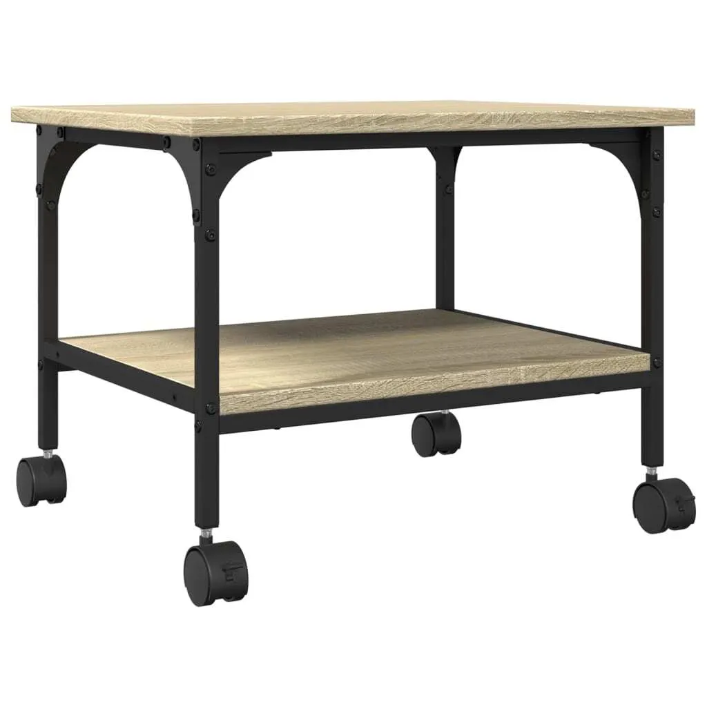 Support d'Impression pour Télétravail Gain de Place Chêne Sonoma 50 cm