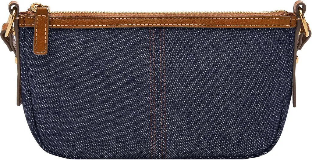 Sac Épaule Fossil Jolie Denim Bleu - Sac Bandoulière Multi-Position Chic