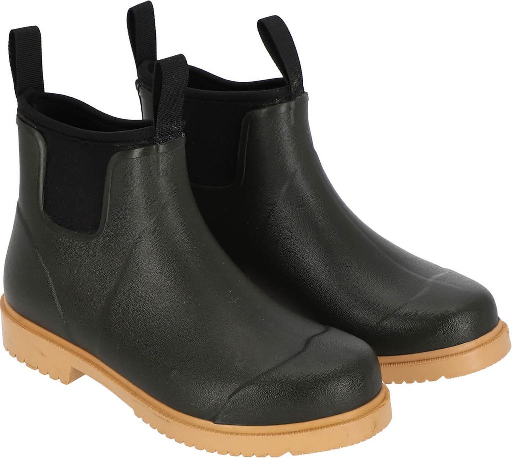 Baumfuchs Damen Gummistiefelette unifarben - Halbhoher Gummistiefel mit Anziehhilfe in Dunkelgrün Größe 36