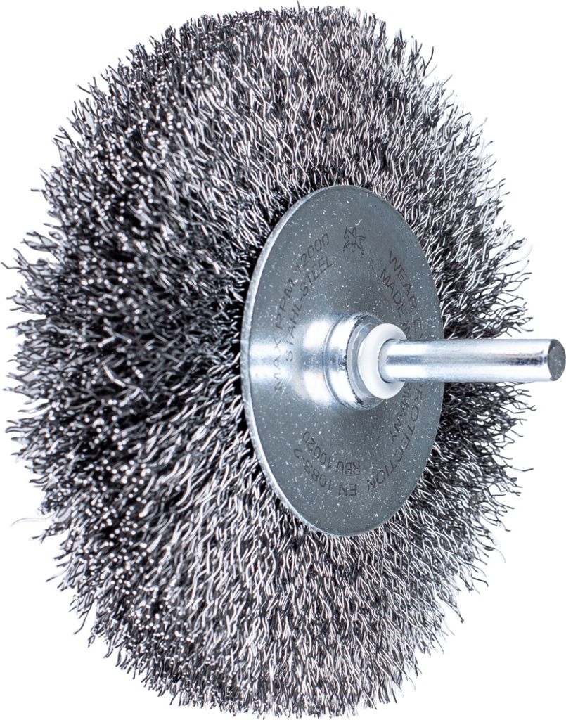 PFERD TOOLS Rundbürste ungezopft RBU Ø100x20mm Schaft-Ø6 mm Stahl-Draht-Ø0,30