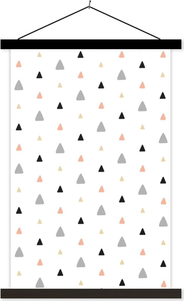 MuchoWow Textilposter Dreieck - Muster - Farben 40x60 cm mit schwarzem Rahmen - Wanddekorationen