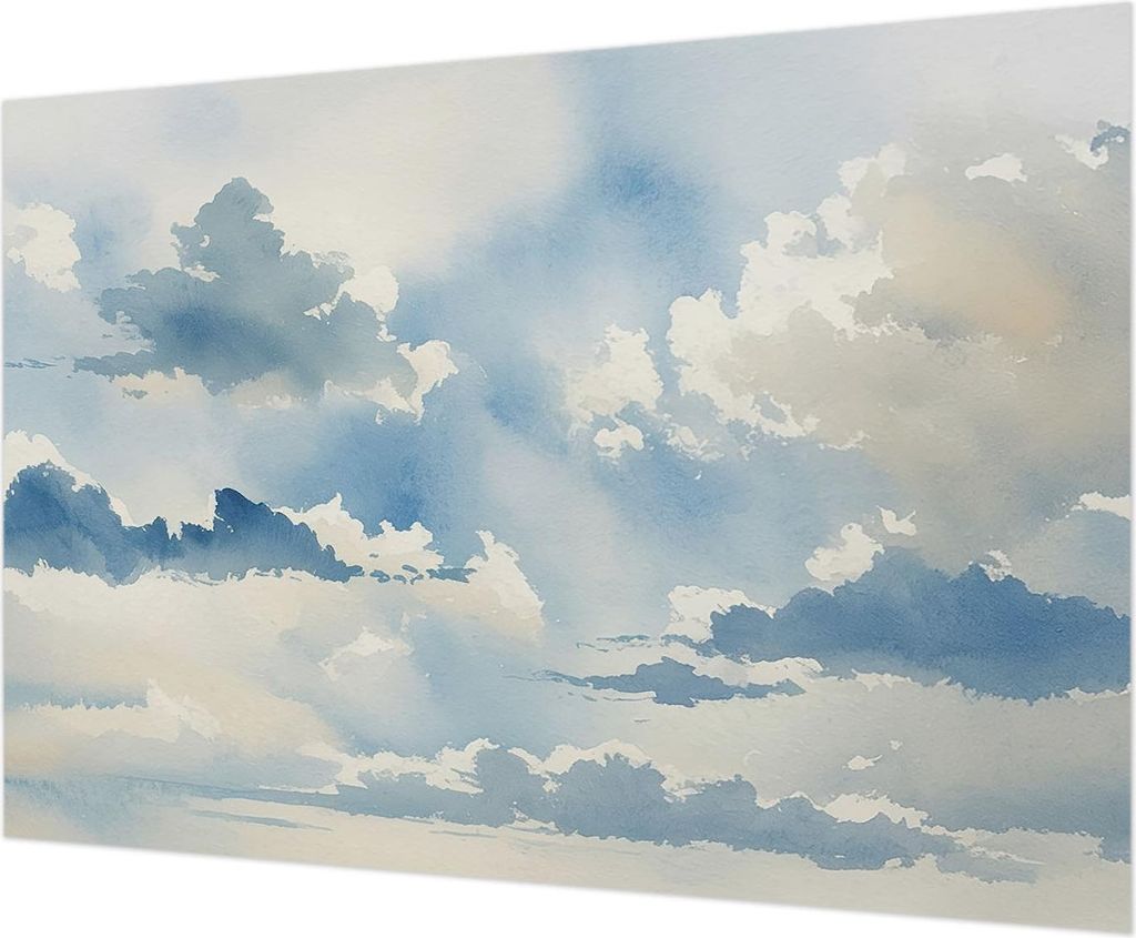 Wandtapete - Dekorative Tapete für Wohnzimmer - Tapetenfolie für Wanddekoration - 208x146 cm - Himmlische Wolken
