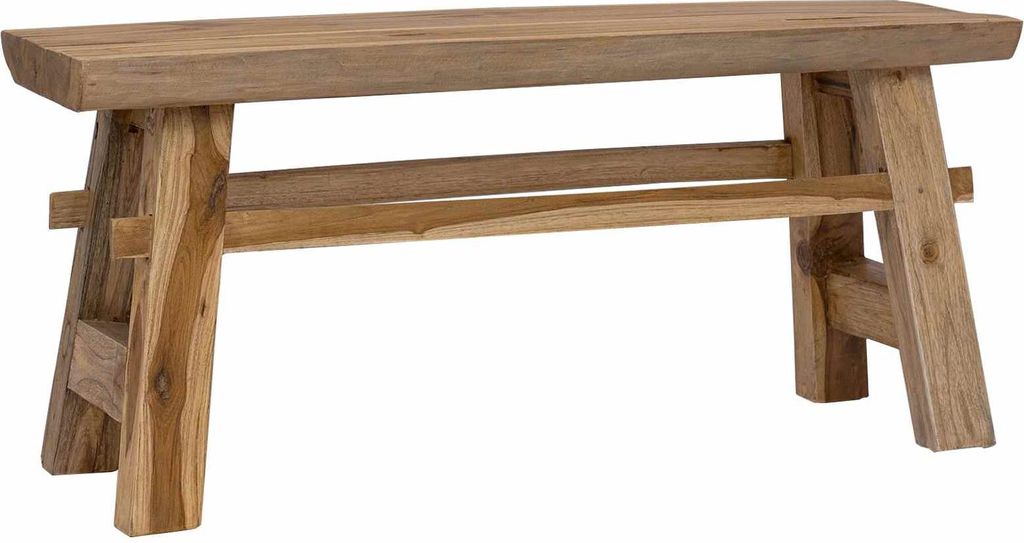 vidaXL Banc Naturel 100 x 29 x 43,5 cm Bois massif Teck Image du produit 