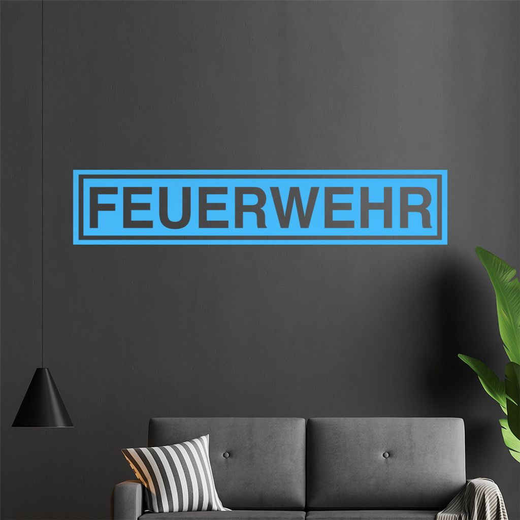 Feuerwehr Wandtattoo in 6 Größen - Wandaufkleber Wall Sticker - Dekoration, Küche, Wohnzimmer, Schlafzimmer, Badezimmer