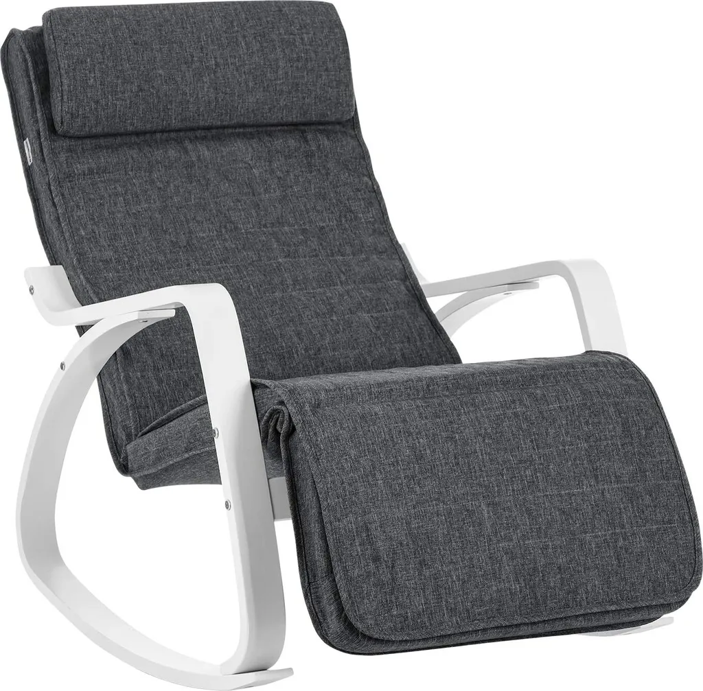 Artenat Rocking Chair Jaren Gris Foncé : Fauteuil à Bascule de Salon Chic