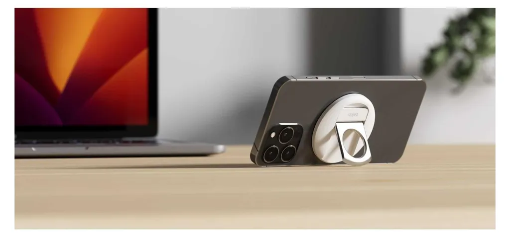 Support Belkin iPhone MagSafe Blanc avec Anneau Support pour MacBook