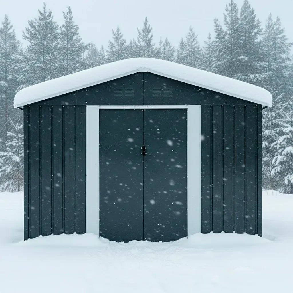 Fornorth Remise à outils 5.29m2 en métal gris anthracite avec double porte