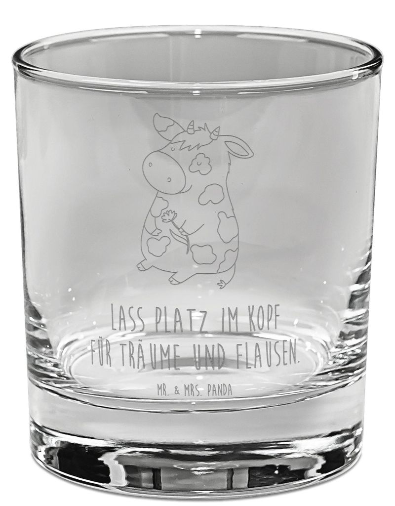 Mr. & Mrs. Panda Tumbler Glas Kuh - Transparent - Geschenk, Bauernhof, Old Fashioned, Gravur Whiskyglas, Whisky, Spruch, Hof, Kühe, Milch, Motivtion