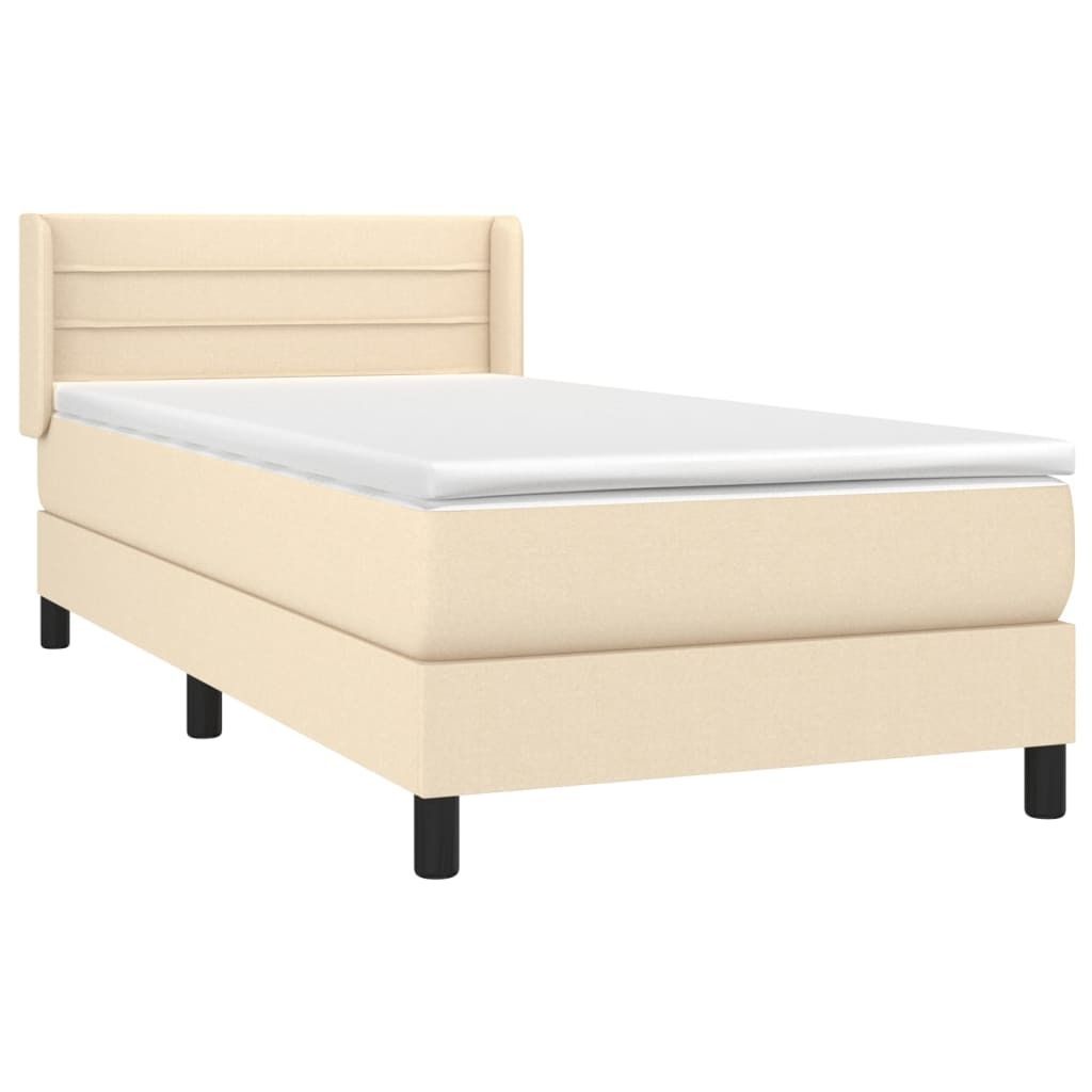 Cloris Designermöbel Boxspringbett mit Matratze Creme 90x200cm Stoff - 2026Neu819899 - Klassische BettenJugendbett Tagesbett