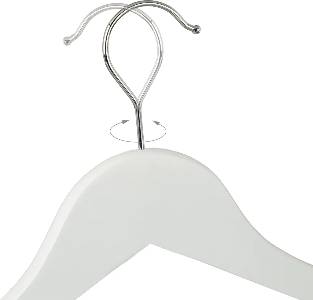 Relaxdays Set 30 Grucce Legno Bianco | Stampelle Armadio Resistenti