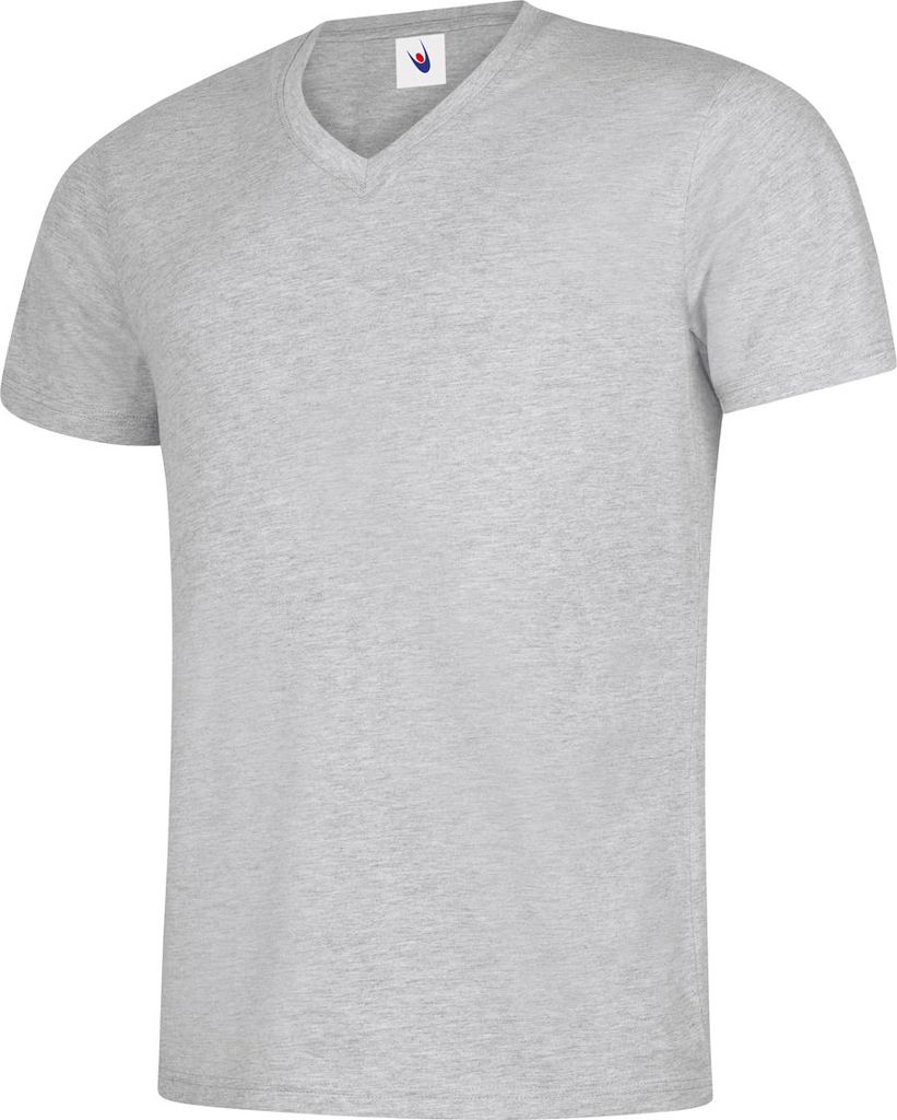 Uneek V-Ausschnitt T-Shirt UC317 heather grey Größe S
