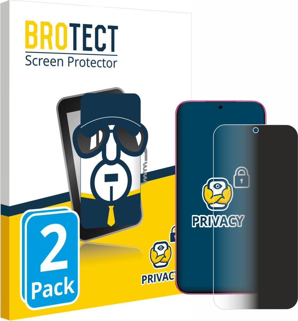 2x BROTECT Sichtschutzfolie für Huawei Pura 80 Anti-Spy Privacy Sichtschutz Blickschutz Folie Blaulicht-Schutz
