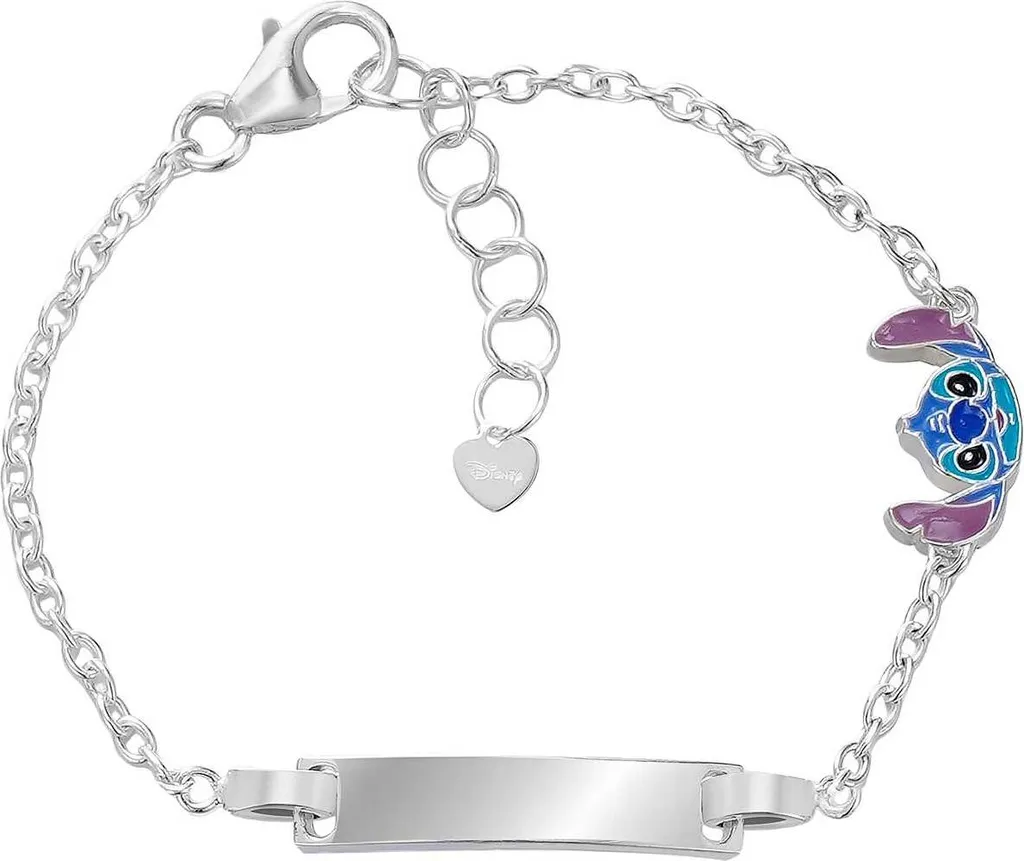 Bracciale Stitch per Bambine in Argento - Regalo Disney Ohana