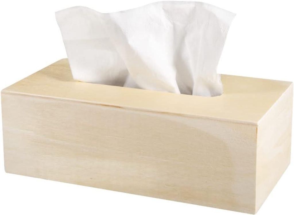 Kosmetiktuchbox aus Naturholz, 1 Stück, 23 x 11,5 x 7,5 cm, Aufbewahrung, Deckel mit Öffnung