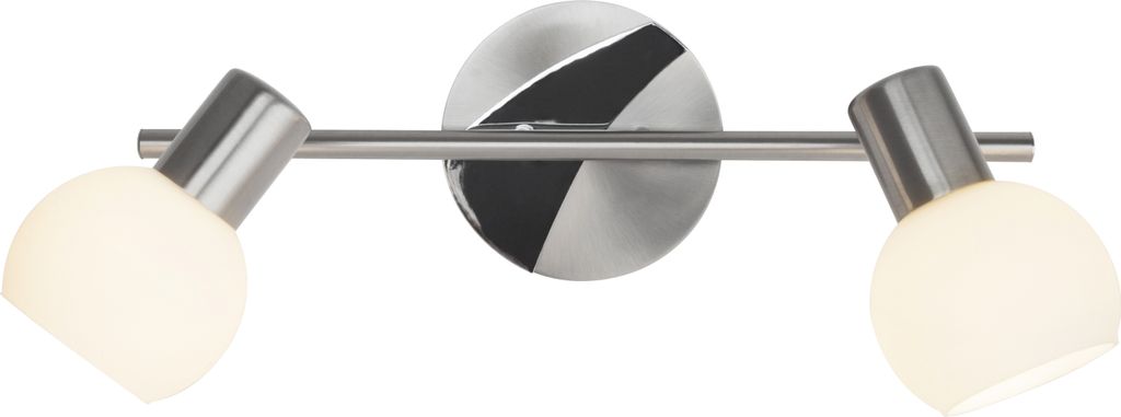 BRILLIANT Spotrohr Tiara | zeitloser Deckenstrahler | Metall/Glas | eisen/weiß | schwenkbar | 2x E14 max. 40 W