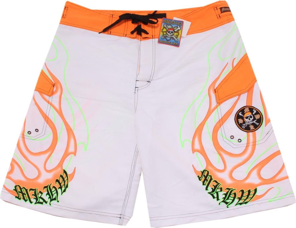 7289P weiß-orange MAUNA KEA Herren Strandbekleidung Boxershorts