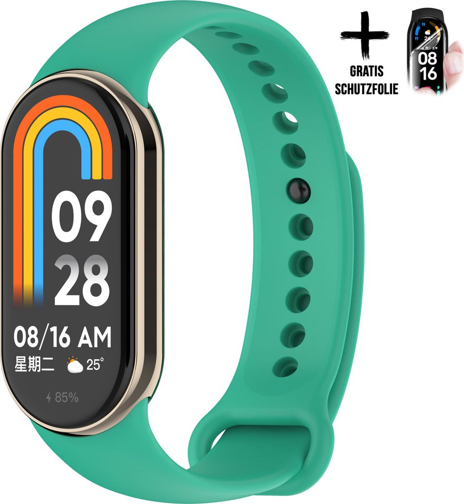 Moe-Pley Armband Für Xiaomi Band 8 9 * Petrol * Premium Sport Silikon Uhrenarmband Armband Zubehör Ersatz