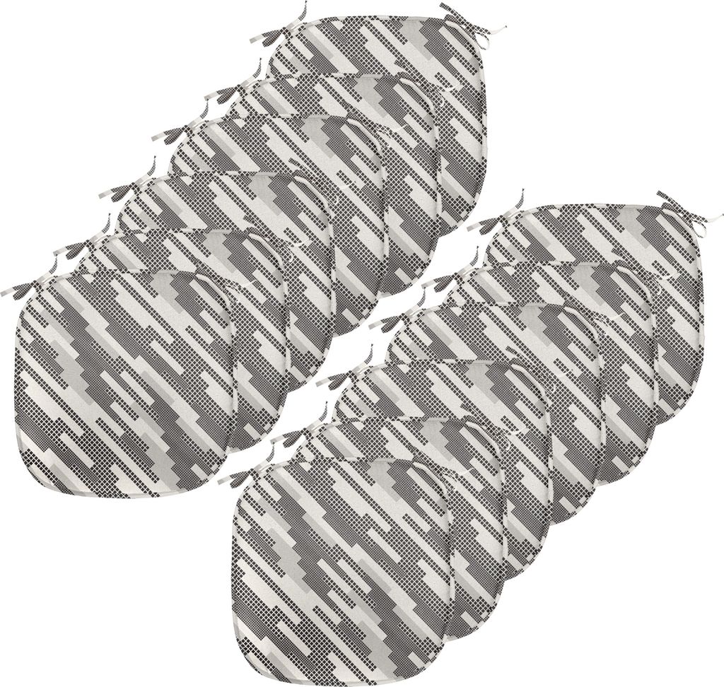 ABAKUHAUS Abstrakt Polster für Esszimmerstühle, Moderne Quadrat-Streifen, Dekoratives wasserfestes Kissen mit Riemen für Küchensitze, 40 cm x 4...