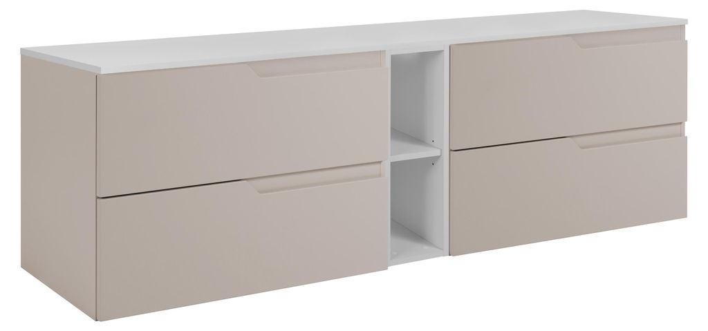 Badezimmer-Unterschrank-Set, Kaschmir / Weiß, 180 (2 x 80 + 20) x 46 x 58 cm