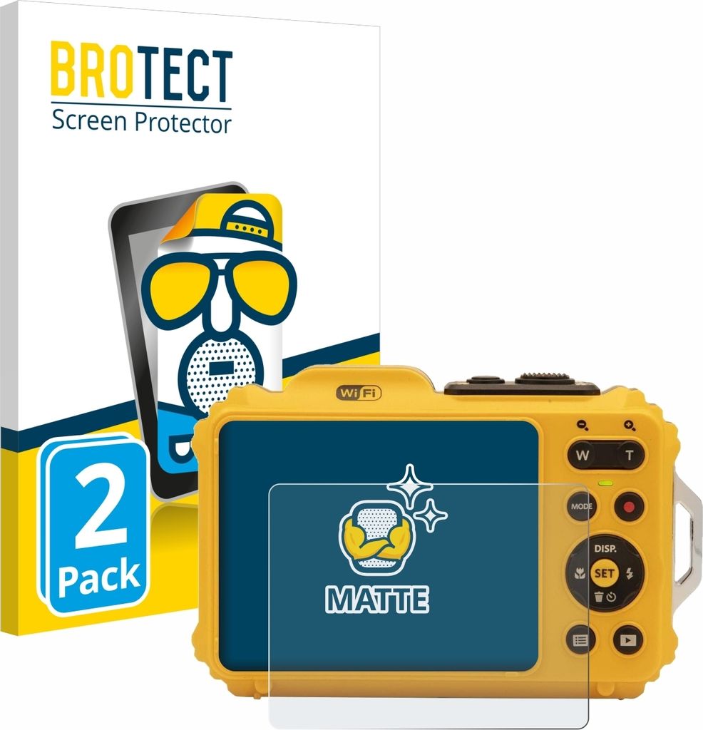 2x BROTECT Schutzfolie für Kodak Pixpro WPZ2 Displayschutz Displayschutzfolie Folie Matt Entspiegelungsfolie
