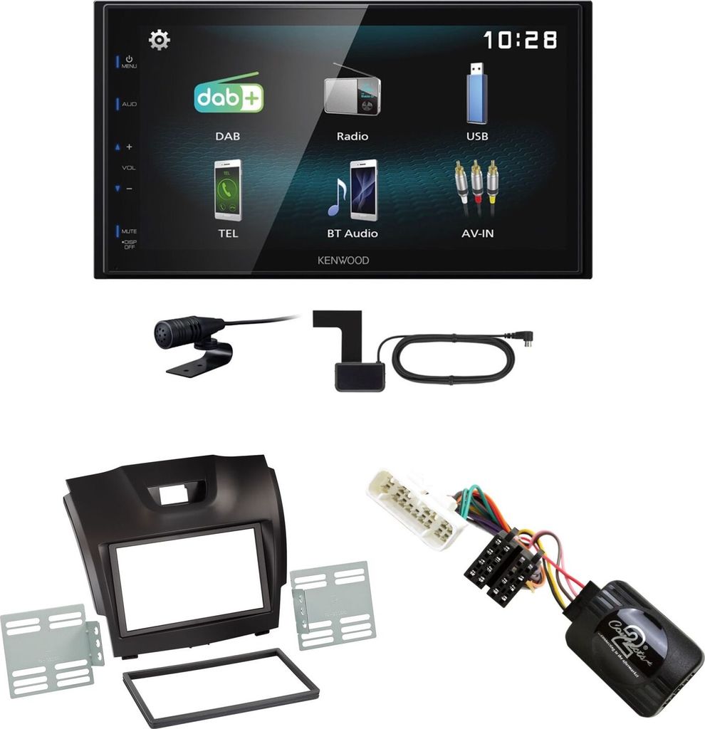 Kenwood DMX-125DAB USB Bluetooth MP3 DAB+ Einbauset für Isuzu D-Max 2