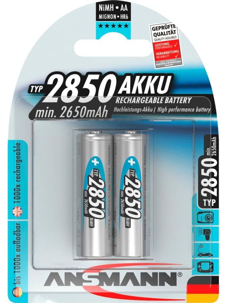 ANSMANN Mignon AA Akku 2850 mAh Hohe Kapazität Produktbild 