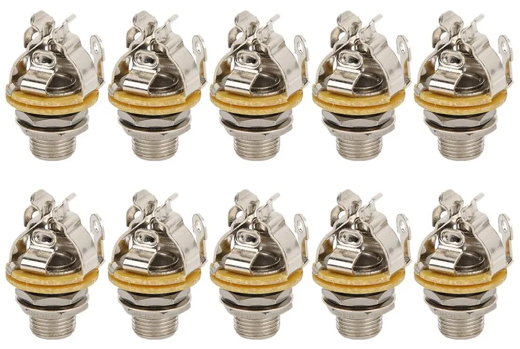 Fiche Jack 6,35 mm Mono Argentée, Haute Conductivité, Pack de 10 pcs
