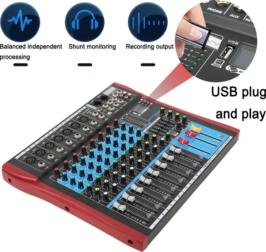Mixeur audio 8 canaux avec interface Bluetooth et faders fluides M8 - 3