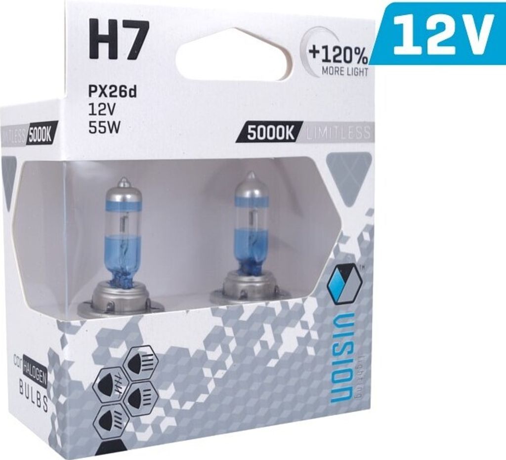 VISION grenzenlos weiß H7 Glühlampen 12V 55W PX26d U E4 +120%, 2 Stk.