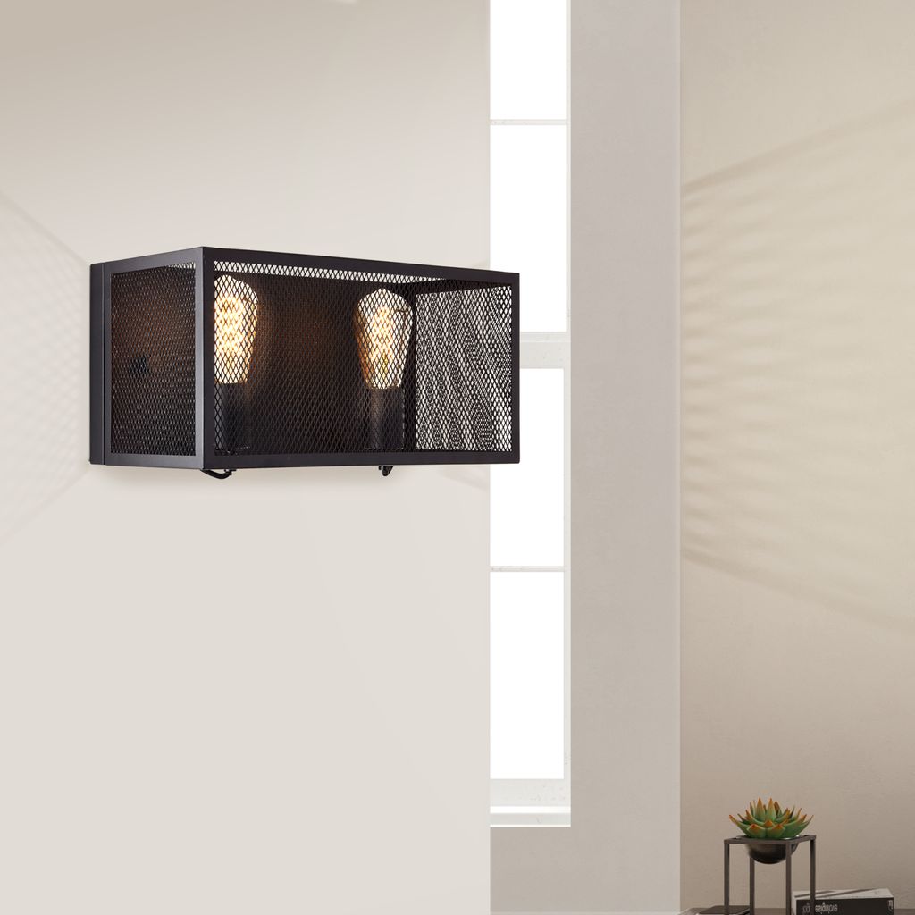 BRILLIANT Maze Wandleuchte 2flg schwarz korund