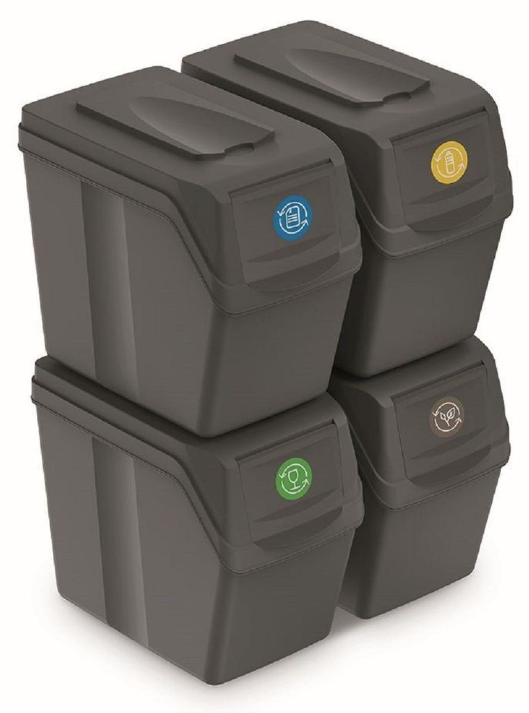 Sada 4 odpadkových košů SORTIBOX I - objem: 4x20 l, barva: Immagine del prodotto 