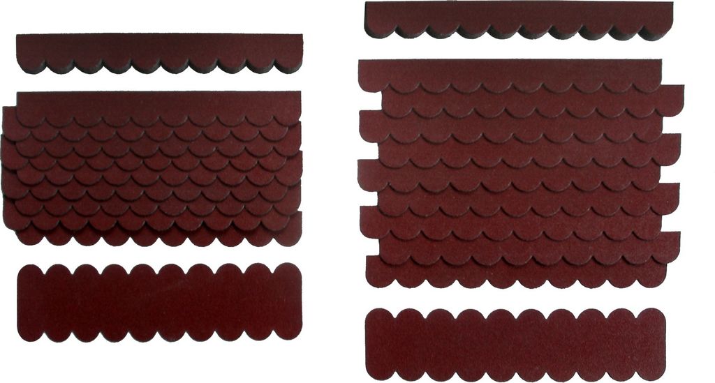 crash-marek, 3 Set, Mini-Dachschindeln Weinrot, Bitumen, Dachpappe, Hasen-Kaninchenstall, Vogelhaus, Briefkasten, Insektenhotel, Bastler, Bausatz