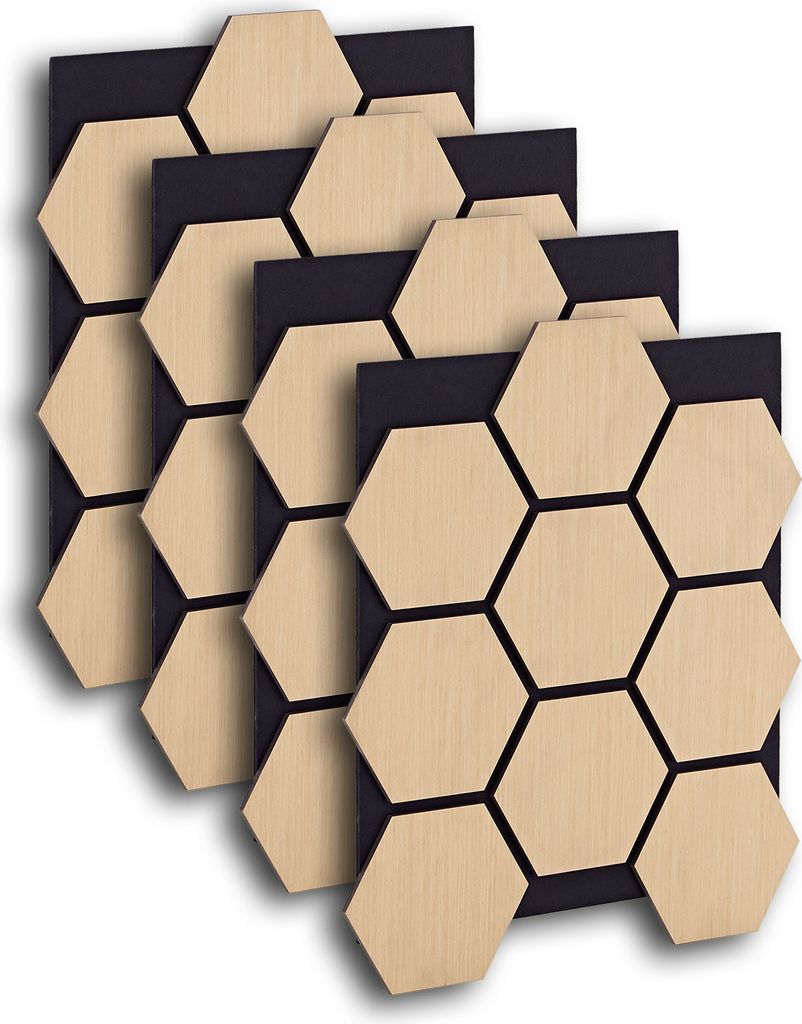 Akustikpaneele Holz 4 Wandpaneele Hexagon 76 x 62 cm Obrázek produktu 