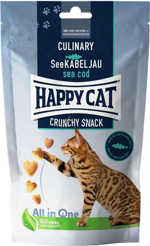 Happy Cat - Snack Culinary Crunch 10x70g | See Kabeljau