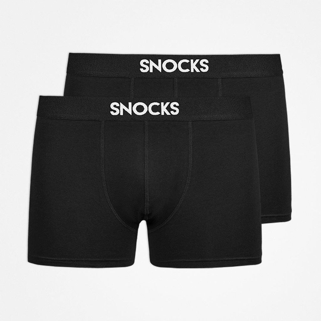 SNOCKS Boxershorts with Logo Men, 2pcs Black Black M Produktbild 