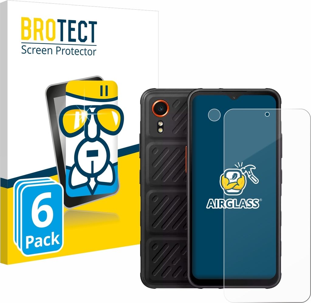 6x BROTECT Schutzglas für Samsung Galaxy XCover 7 (Display+Kamera) Schutzfolie Panzer Folie Glas Display Schutz klar