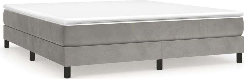 Boxspringbett mit Matratze Hellgrau 160x200 cm Samt