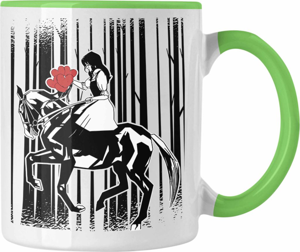 Trendation - Lustige Reiter Sprüche Geschenk Tasse Reiterin Pferde Mädchen Geschenkidee Pferde Grafik Mädchen (Grün)