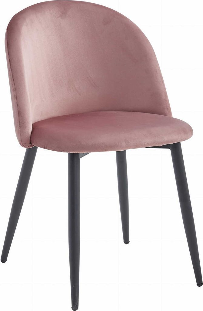 BELLO Stuhl - dunkelrosa Samt / schwarze Beine x 4