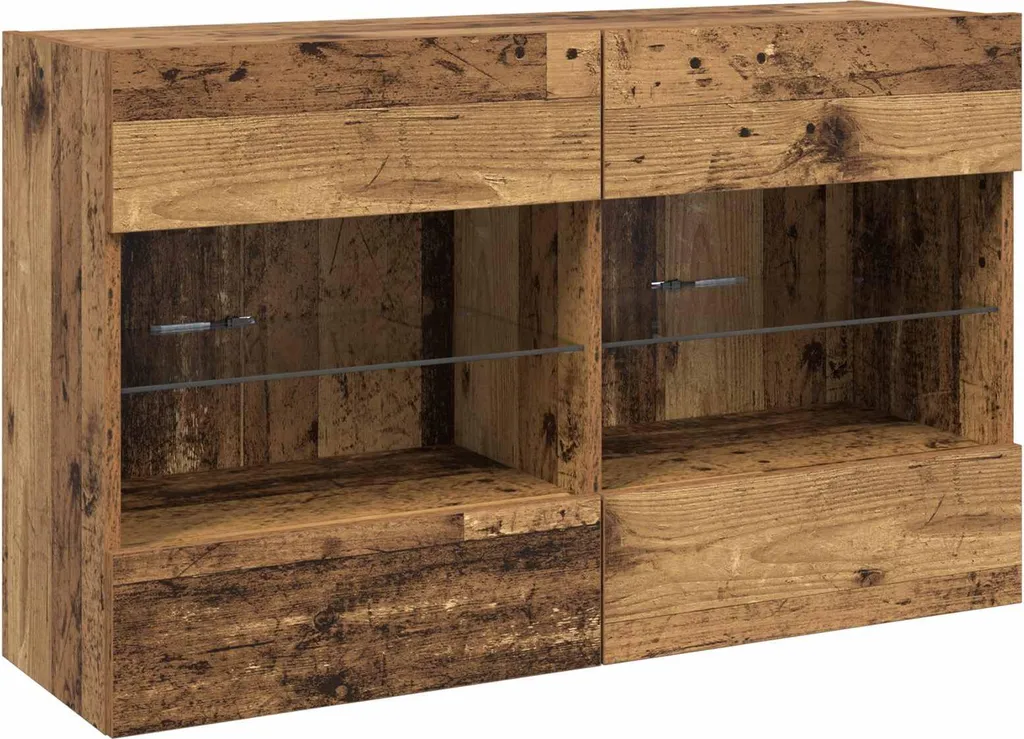 SYFAX™ Mobile TV da Parete Legno Vecchio 98,5x30x60,5 cm - Stile Industrial