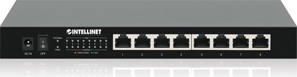 INTELLINET 8-Port 2,5G Ethernet PoE+ Switch 100W 8xPSE Ports