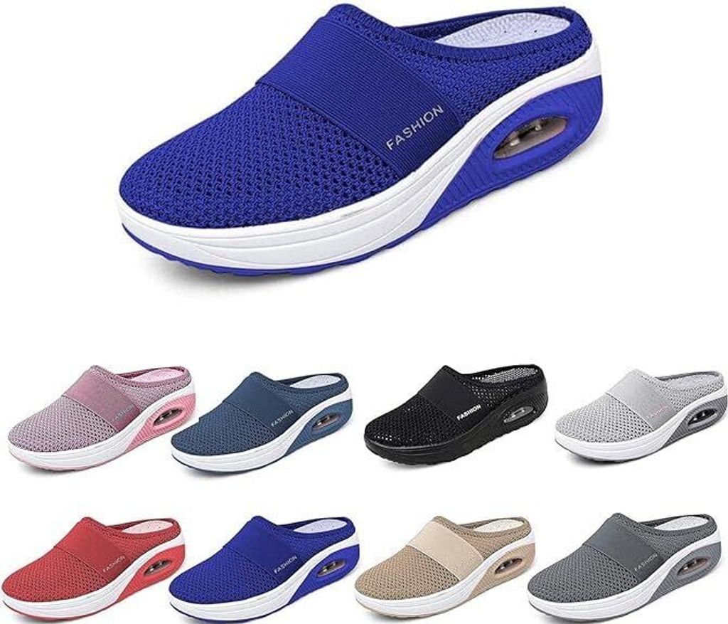 Damen Orthopädische Sneaker mit Luftpolster: Bequeme, Atmungsaktive Mesh-Freizeitschuhe, Leichte Gehschuhe für Diabetiker, Sandalen und Turnschuh...