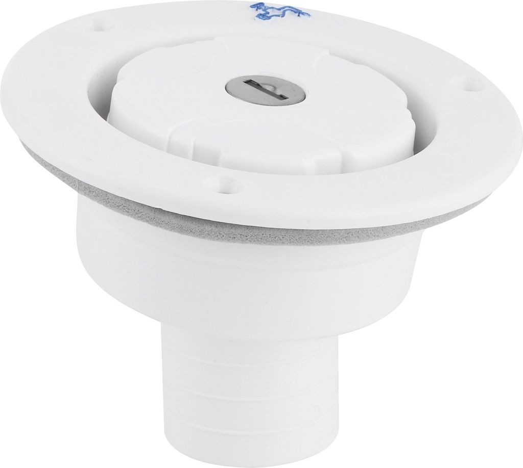 Runder Wassereinlass-Füllverschluss, Tankfüllanschluss mit Schlüssel für Wohnmobil, Yacht, Camping, Autoanhänger, Weiß