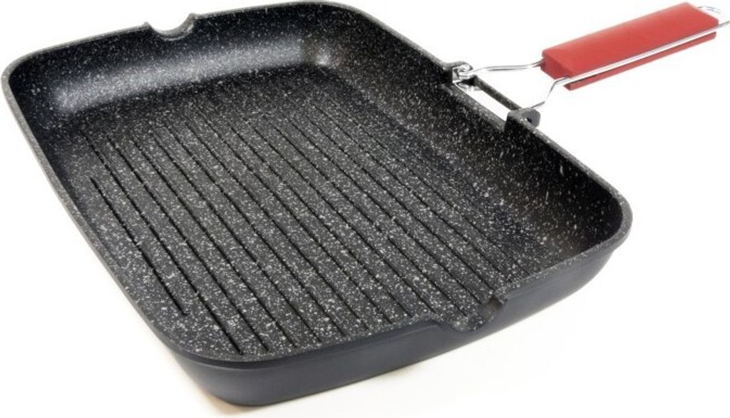 Moneta A00A151434, Quadratisch, Grillpfanne, Schwarz, Aluminium, Keramik, Elektro, Gas, Induktion, Bakelit